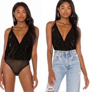 NWT! Intimately Free People Women's Black
Body Talk Bodysuit Velvet Racerback